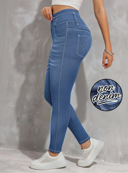 jkthpu-45 Plus Size, [Denim Print/Imitation Denim] Women's Plus Size