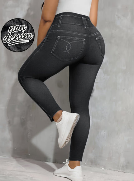 jkthpu-45 Plus Size, [Denim Print/Imitation Denim] Women's Plus Size