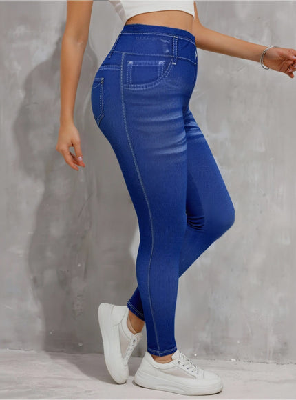 jkthpu-45 Plus Size, [Denim Print/Imitation Denim] Women's Plus Size