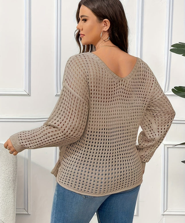 jkthpu-45 Plus Size Elegant AllSeason Drawstring Sweater