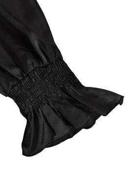 jkthpu-45 Plus Size - Elegant Plus Size V-Neck Blouse
