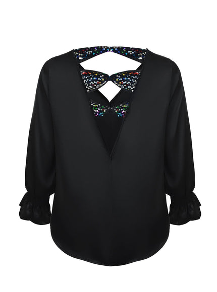 jkthpu-45 Plus Size - Elegant Plus Size V-Neck Blouse