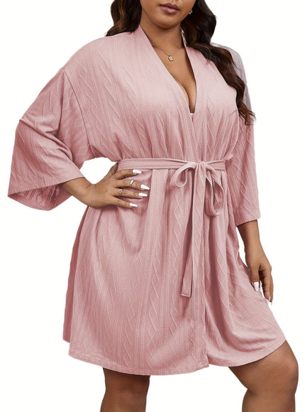 KissICON Plus Size Elegant V-Neck Nightgown - Soft Slight