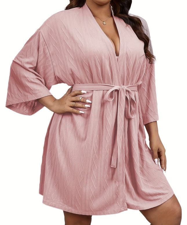 KissICON Plus Size Elegant V-Neck Nightgown - Soft Slight