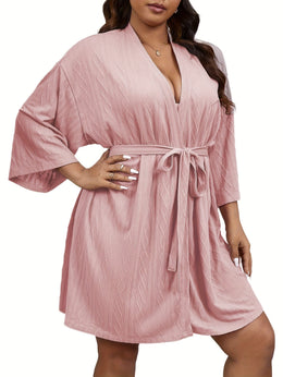 KissICON Plus Size Elegant V-Neck Nightgown - Soft Slight