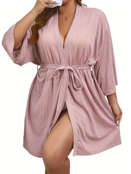 KissICON Plus Size Elegant V-Neck Nightgown - Soft Slight
