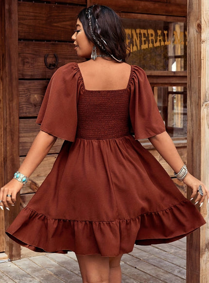 jkthpu-45 Plus Size, European and American Style Embroidered Dress TL08#