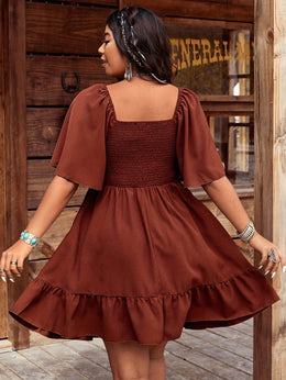 jkthpu-45 Plus Size, European and American Style Embroidered Dress TL08#