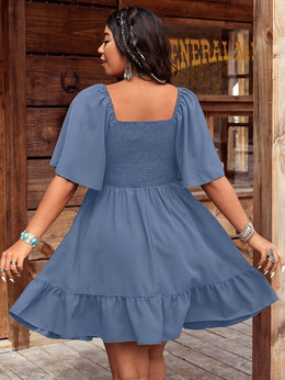 jkthpu-45 Plus Size, European and American Style Embroidered Dress TL08#