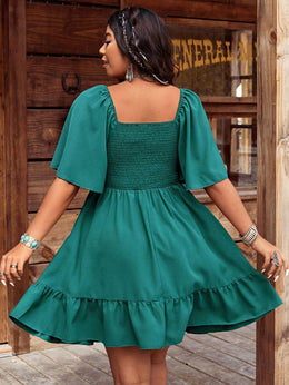 jkthpu-45 Plus Size, European and American Style Embroidered Dress TL08#