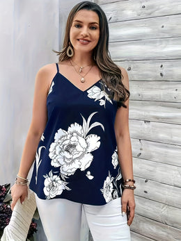KissICON Plus Size, European and American Style Floral Print