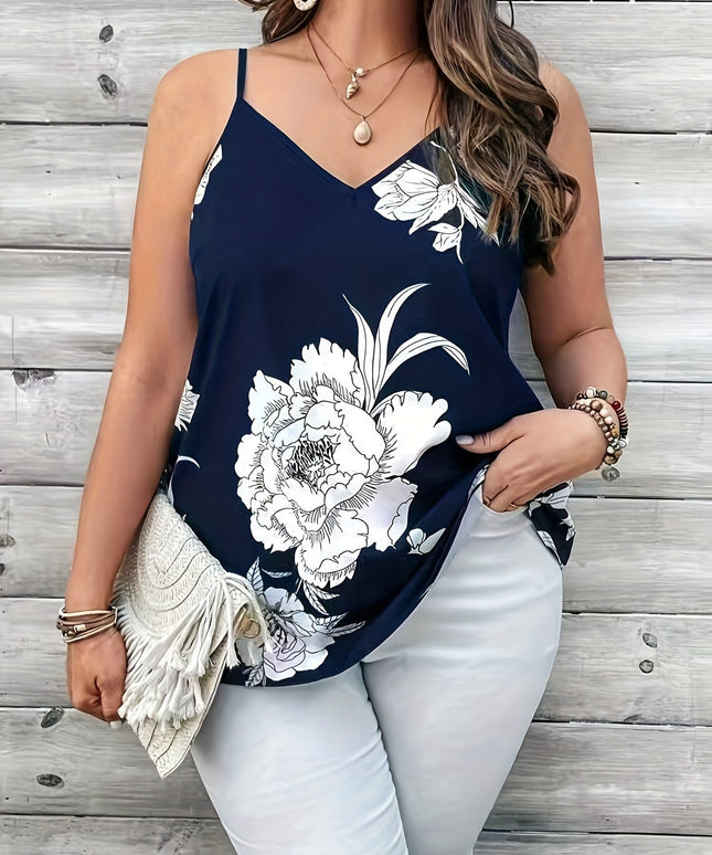 KissICON Plus Size, European and American Style Floral Print