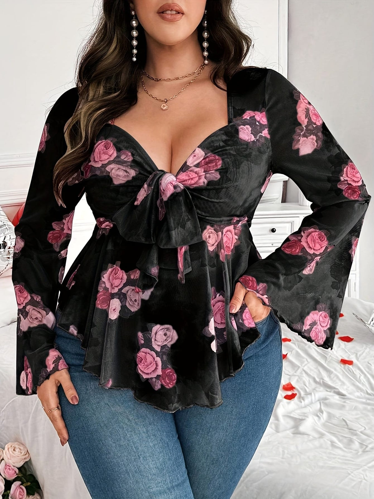 jkthpu-45 Plus Size, Fashion Women's Plus Size Top