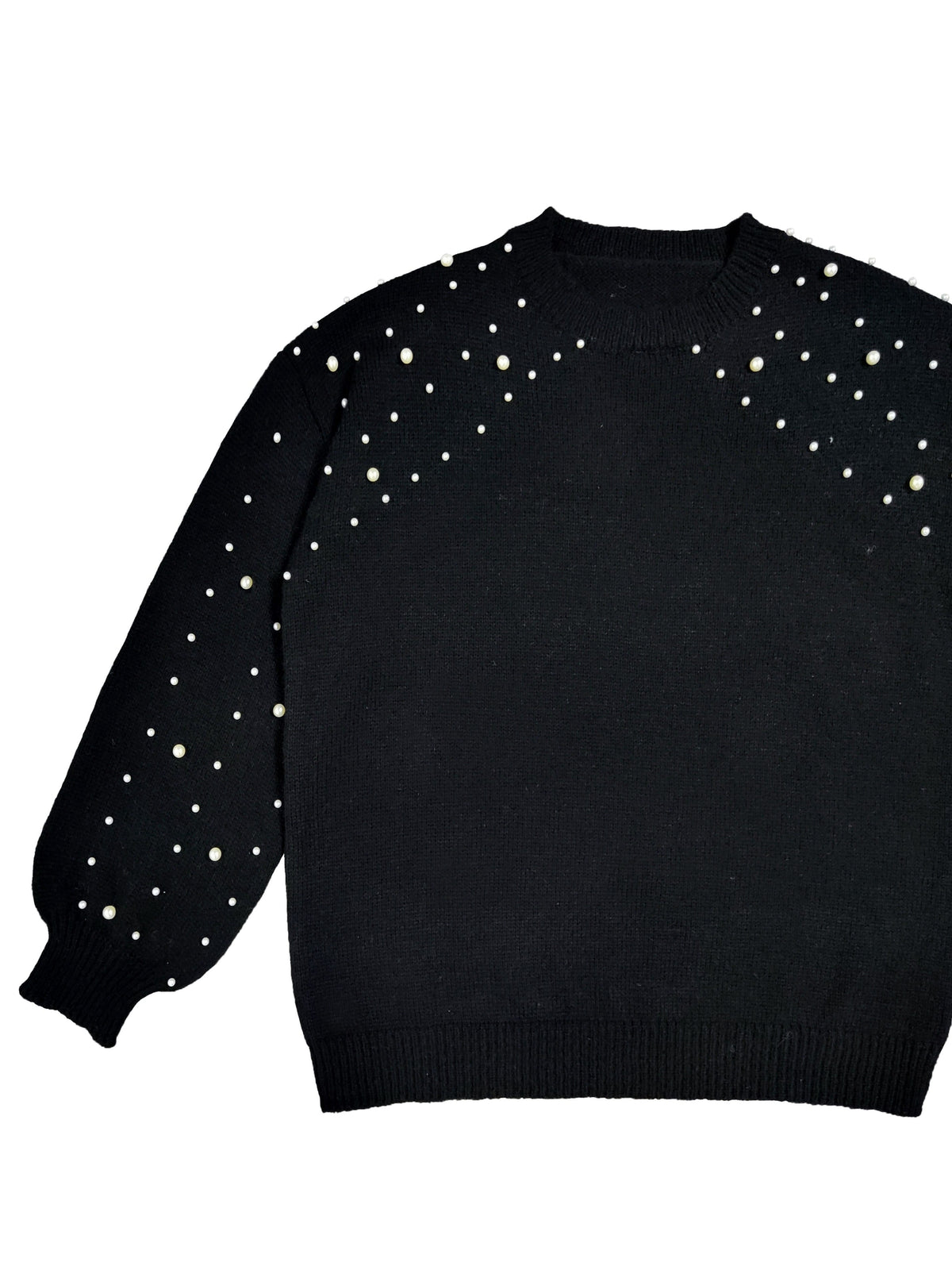 jkthpu-45 Plus Size Faux Pearl Elegant Women's Long Sleeve