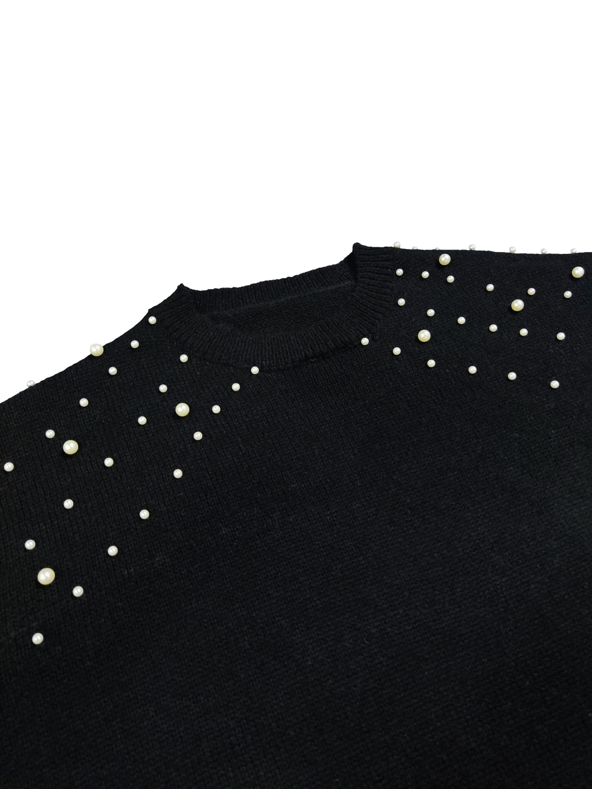 jkthpu-45 Plus Size Faux Pearl Elegant Women's Long Sleeve