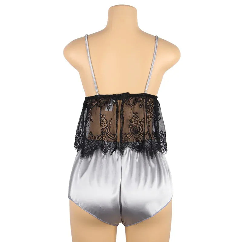 KissICON Plus Size  faux silk smooth cooling feel sexy lingerie sets pajama sets for woman lady from M-5XL