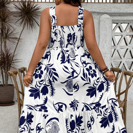 KissICON Maxi Dress Plus Size Floral Halter Ruffle Summer Holiday Dress | KissICON