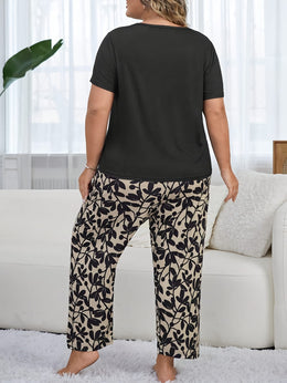 jkthpu-45 Plus Size Floral Pajamas, Summer Pajama Sets Women