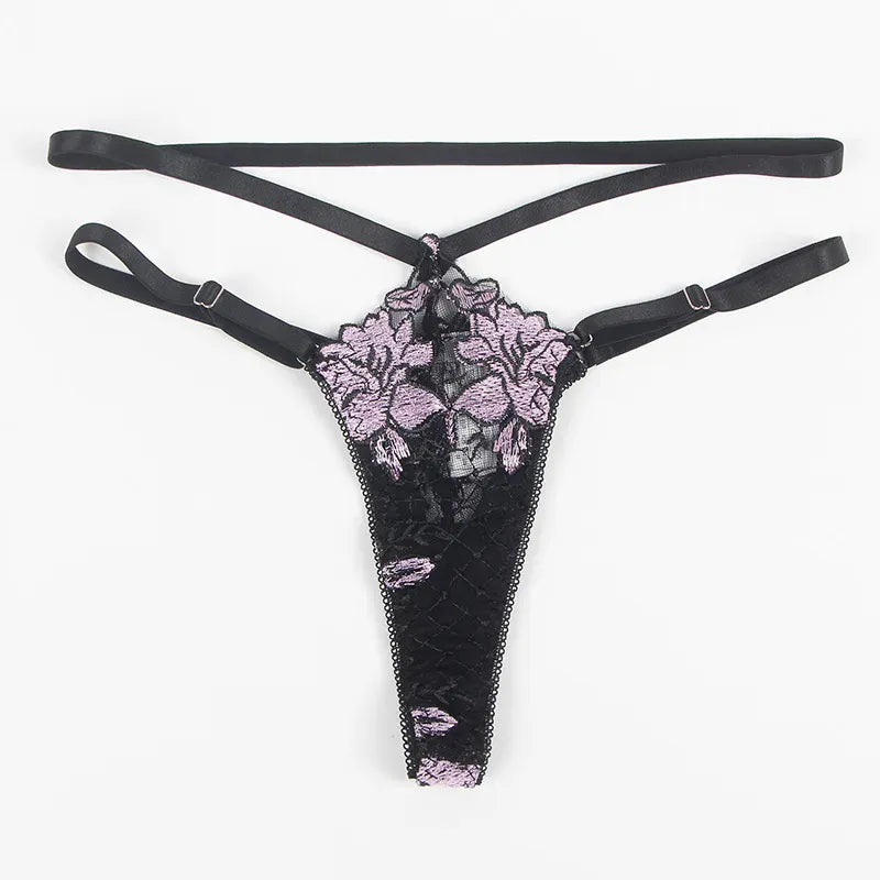 KissICON Plus Size Floral Transparent Lace Women Bra and Panties  Jajama Set Lingrie Set from M-5XL