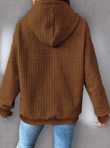 jkthpu-45 Plus Size Heart Print Hoodie, Casual Long Sleeve