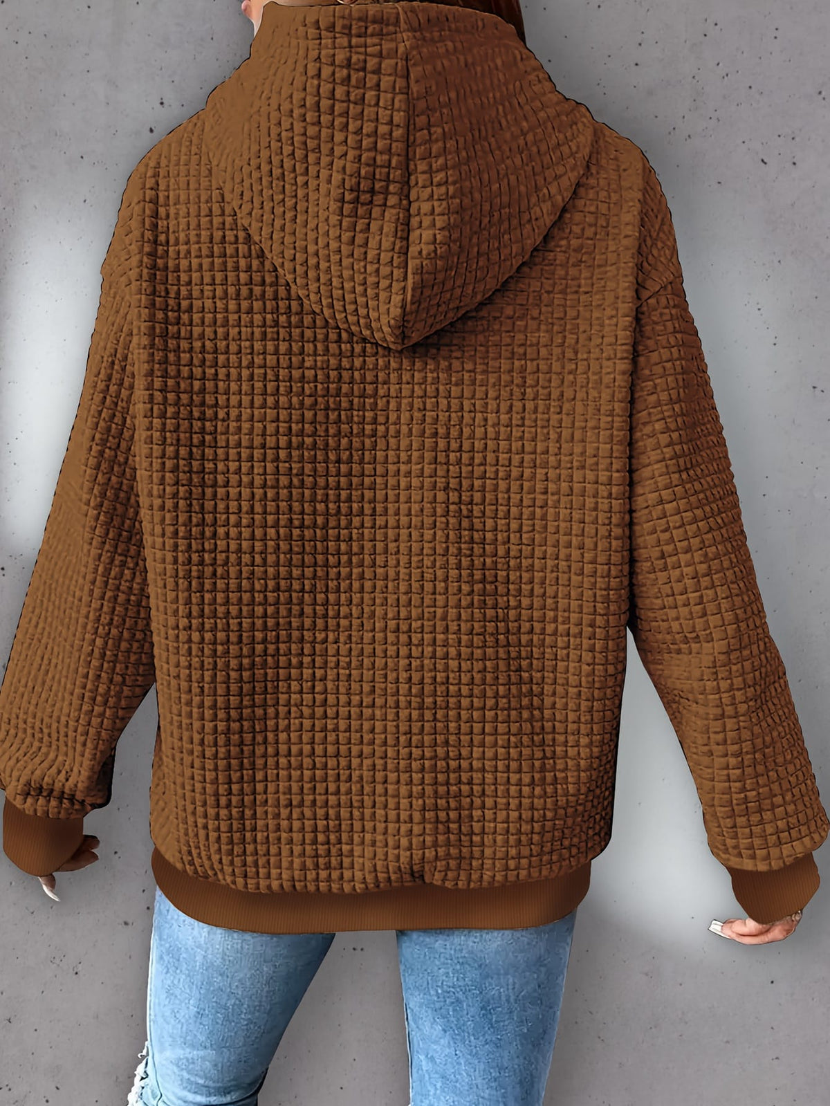 jkthpu-45 Plus Size Heart Print Hoodie, Casual Long Sleeve