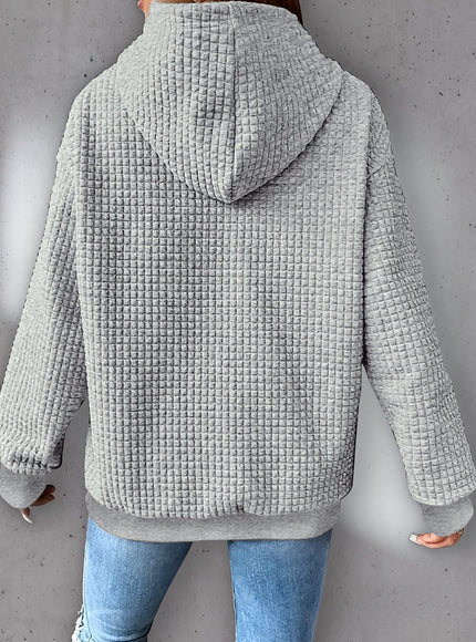 jkthpu-45 Plus Size Heart Print Hoodie, Casual Long Sleeve