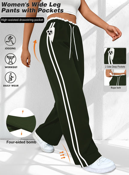 jkthpu-45 Plus Size High Stretch Straight Leg Trousers with Side Stripe – 6 Colours