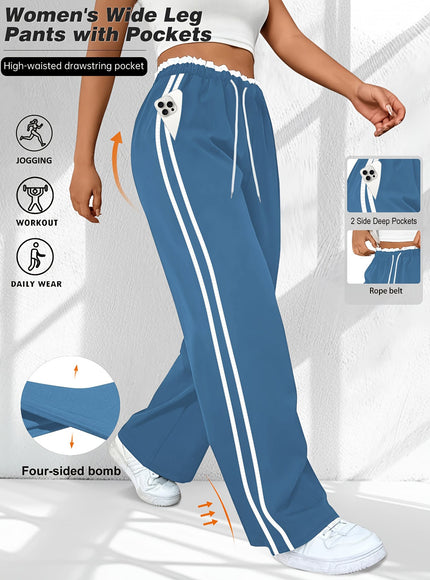 jkthpu-45 Plus Size High Stretch Straight Leg Trousers with Side Stripe – 6 Colours