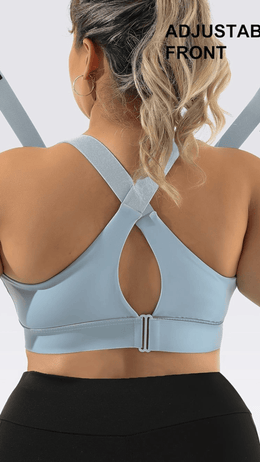 jkthpu-45 Plus Size High Support Front Zip Sports Bra