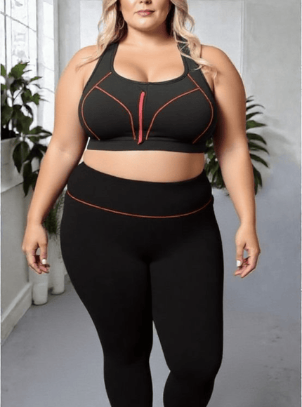 jkthpu-45 Plus Size High Support Front Zip Sports Bras 3pc
