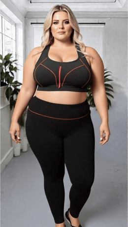 jkthpu-45 Plus Size High Support Front Zip Sports Bras 3pc