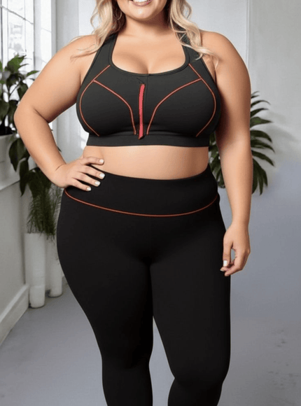 jkthpu-45 Plus Size High Support Front Zip Sports Bras 3pc