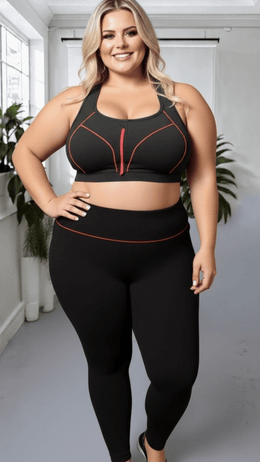 jkthpu-45 Plus Size High Support Front Zip Sports Bras 3pc
