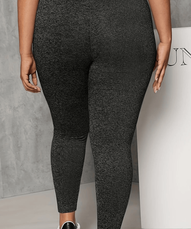 jkthpu-45 Plus Size High Waist Stretchy Tummy Control Yoga Leggings
