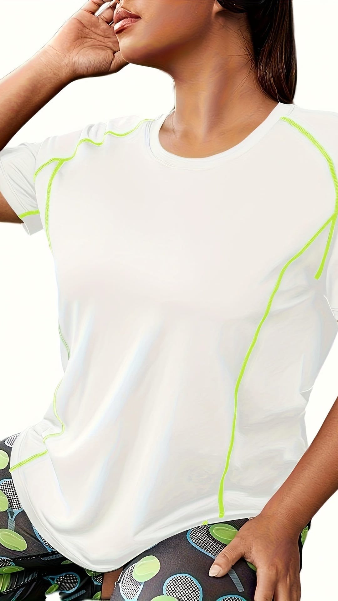 jkthpu-45 Plus Size HighElasticity Breathable Yoga Workout Tee