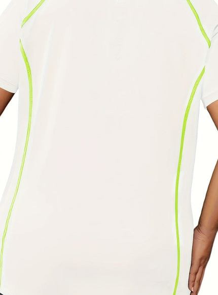 jkthpu-45 Plus Size HighElasticity Breathable Yoga Workout Tee
