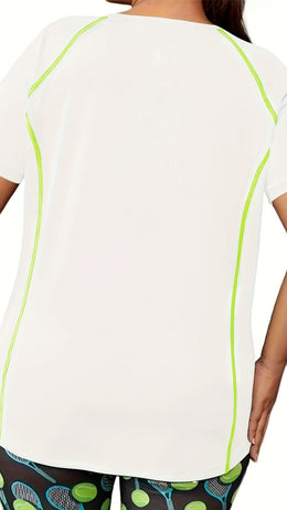 jkthpu-45 Plus Size HighElasticity Breathable Yoga Workout Tee