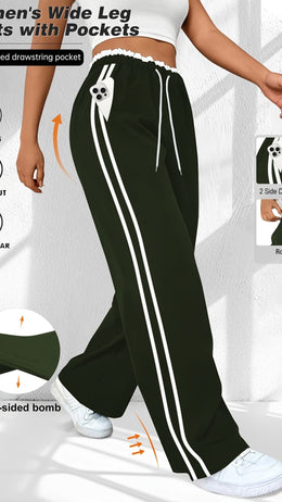 jkthpu-45 Plus Size HighWaisted Stretchy Joggers Maroon  White