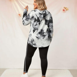 jkthpu-45 Sports Set Plus Size Hooded Sportswear Co-ord Set – Jacket & Pants