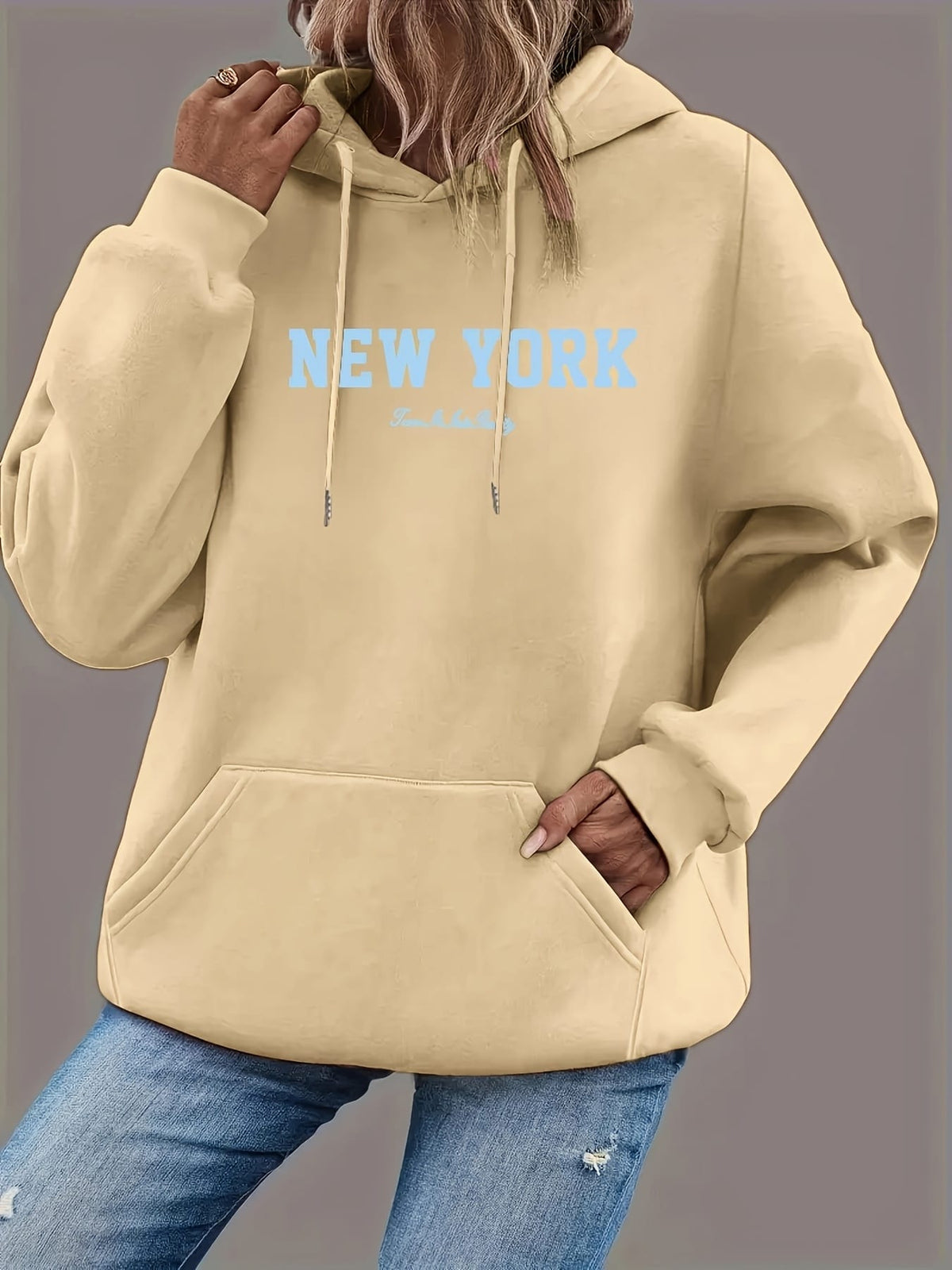 jkthpu-45 Plus Size Hooded Sweatshirt, Loose-Fitting Women'S Hoodie, Printed