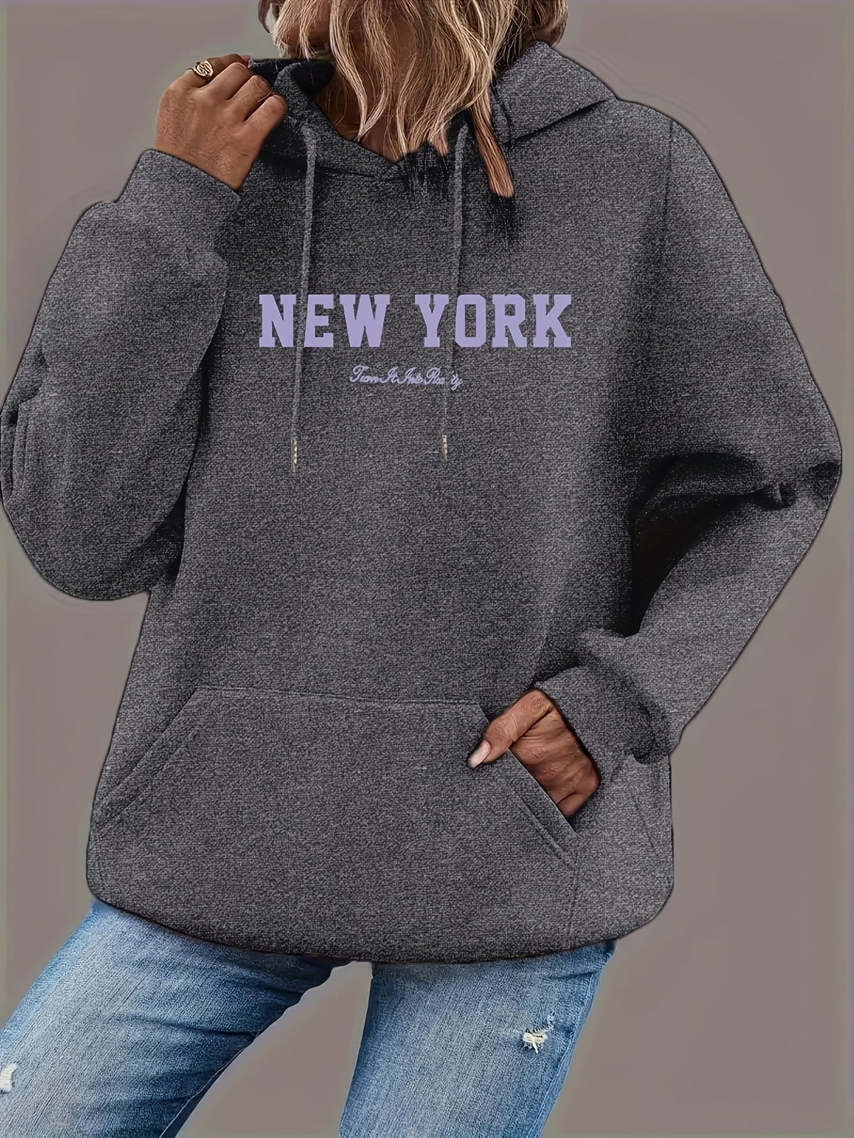 jkthpu-45 Plus Size Hooded Sweatshirt, Loose-Fitting Women'S Hoodie, Printed