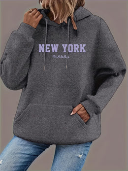 jkthpu-45 Plus Size Hooded Sweatshirt, Loose-Fitting Women'S Hoodie, Printed