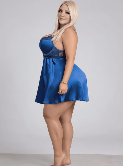 jkthpu-45 Plus Size Lace Cutout Sexy Dress