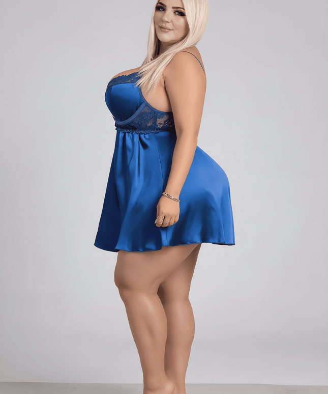jkthpu-45 Plus Size Lace Cutout Sexy Dress