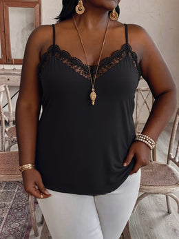 jkthpu-45 Plus Size LaceUp Ruffle Neck Sexy Tank Top