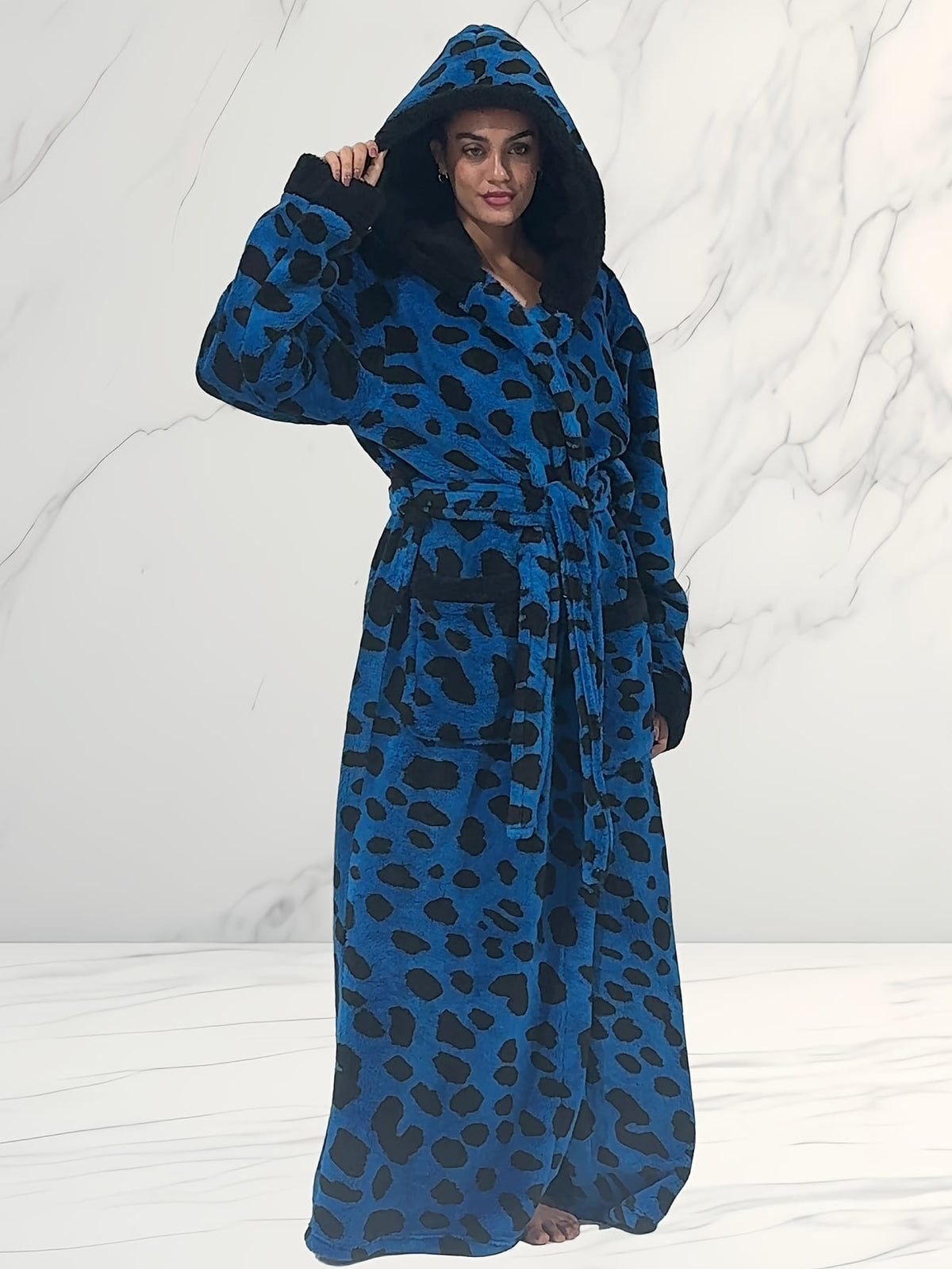 KissICON Plus Size Leopard Print Hooded Dressing Gown – 8 Colours