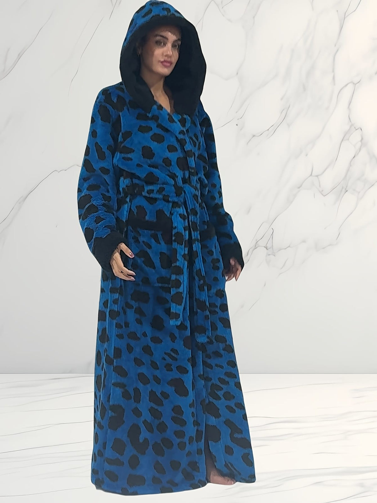 KissICON Plus Size Leopard Print Hooded Dressing Gown – 8 Colours