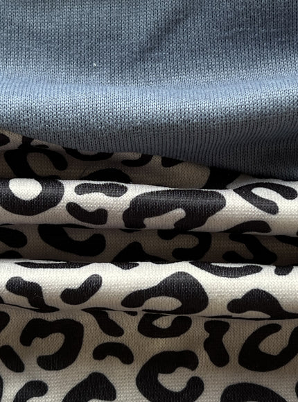 jkthpu-45 Plus Size Leopard Print Hoodie - Ultra-Comfortable Casual