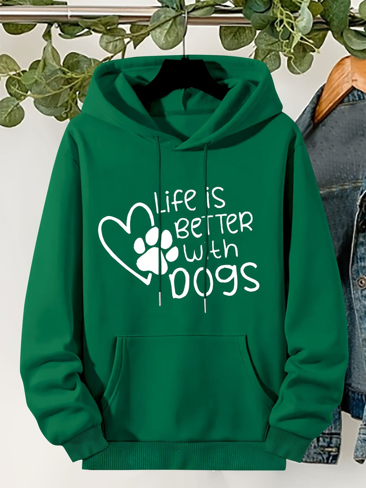 jkthpu-45 Plus Size "Life Is Better With Dogs" Pattern
