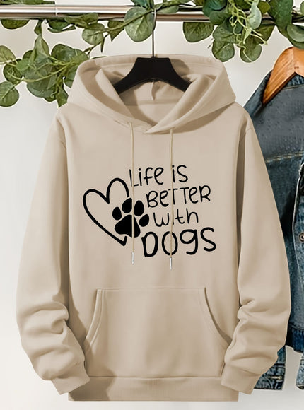 jkthpu-45 Plus Size "Life Is Better With Dogs" Pattern
